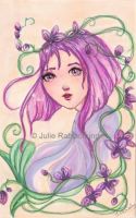 purple orchids doll